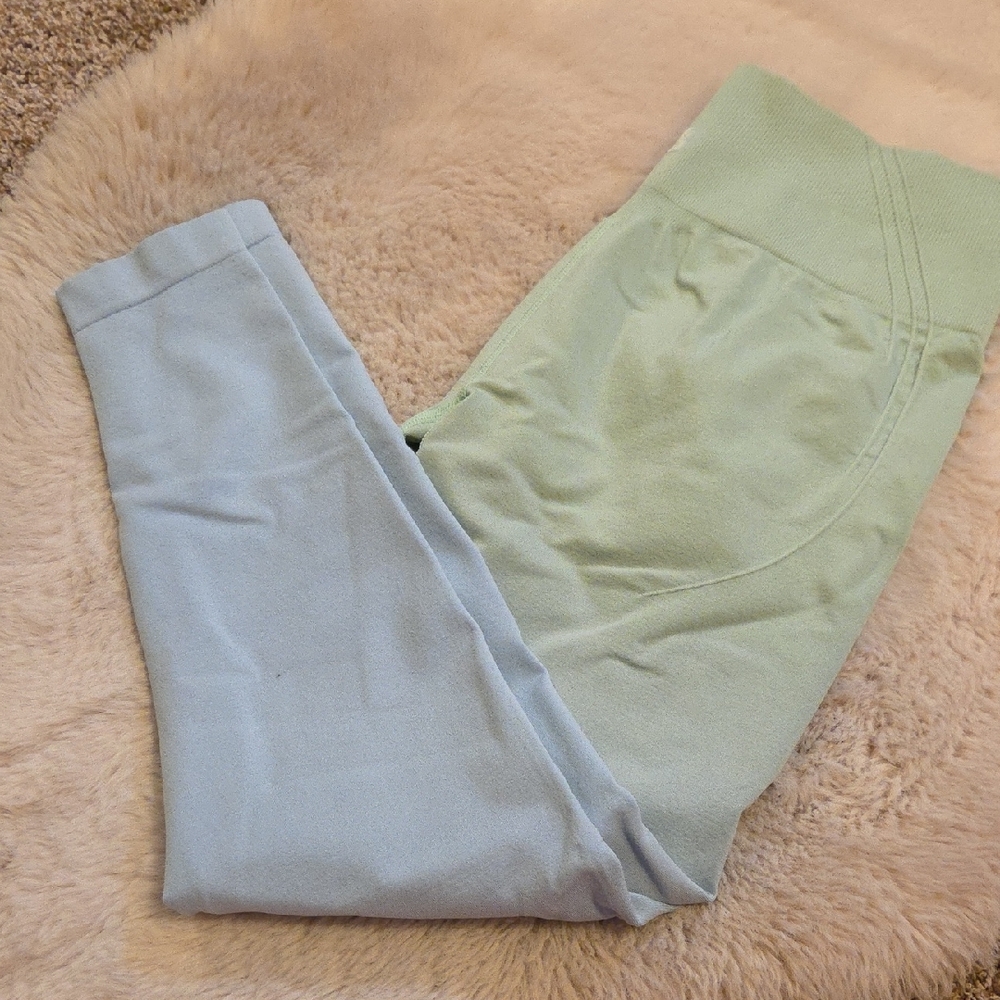 Buffbunny X Juicy Collection Honey Dew X Blue Bubbles Ombre Seamless Leggings